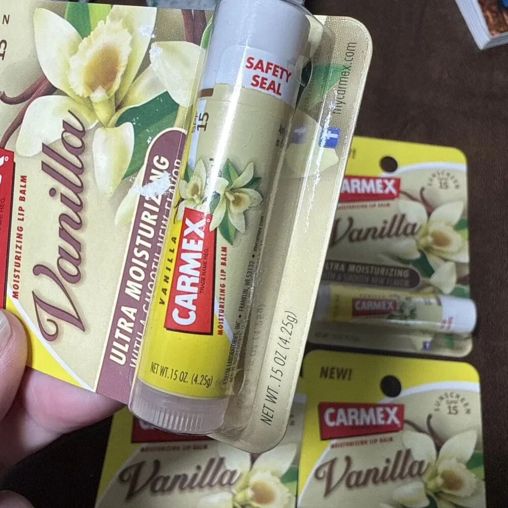 Lot of 4 CARMEX Ultra Moisturizing Smooth New Flavor Vanilla Lip Balm 2011